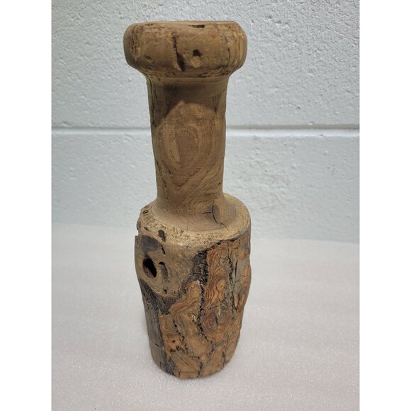 Hand Crafted Wood Tree Log Bark Candle Holder Shelf Decor 10.5" Rustic Cabin - Picture 2 of 10